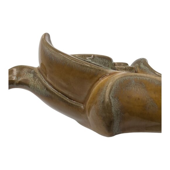 Vintage Ceramic Dual Taper Candle Holder Green Brown Double Candlestick - Picture 7 of 10